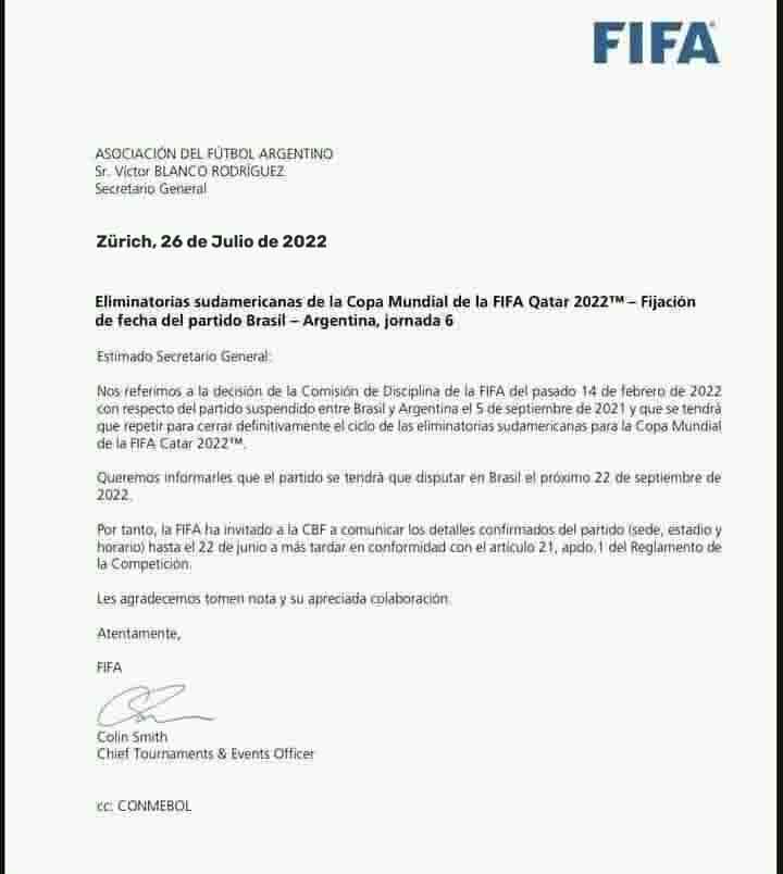 Communique FIFA