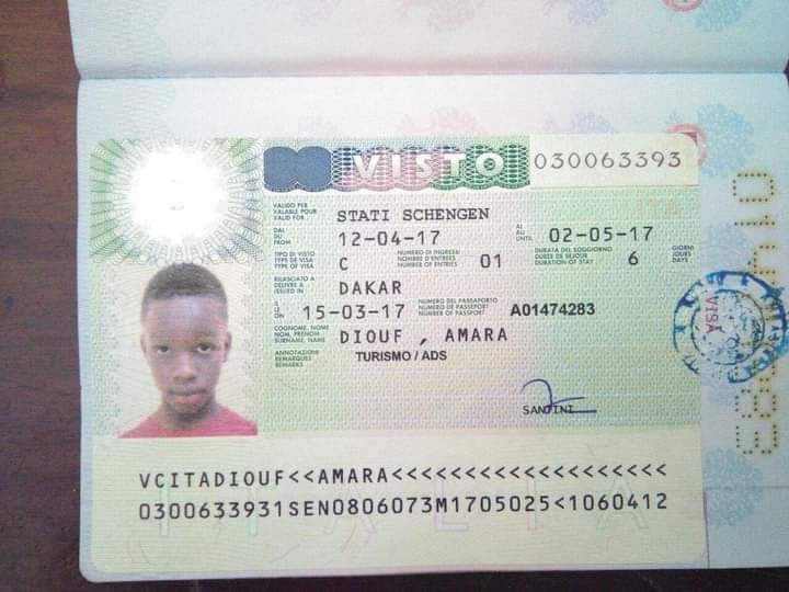 Amara Diouf - Passeport